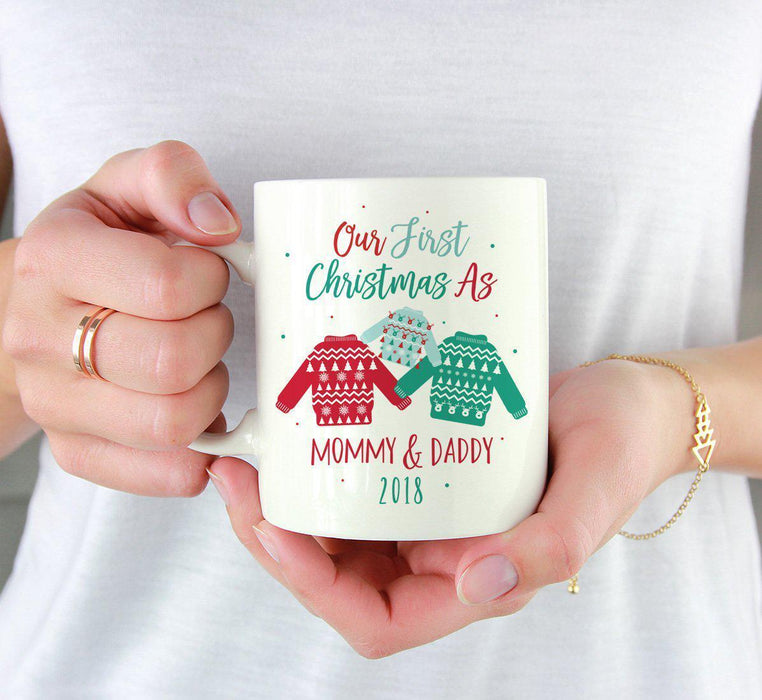 Andaz Press 11oz Family Fair Isle Ugly Sweater Coffee Mug-Set of 1-Andaz Press-Mommy Daddy-