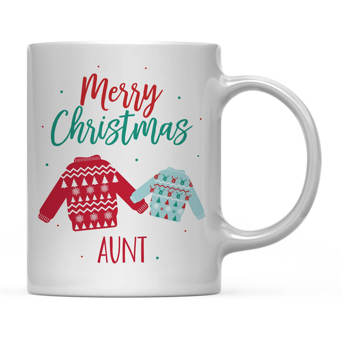Andaz Press 11oz Family Fair Isle Ugly Sweater Coffee Mug-Set of 1-Andaz Press-Aunt Merry Christmas-