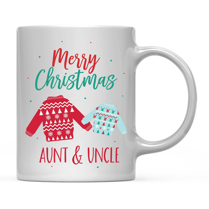 Andaz Press 11oz Family Fair Isle Ugly Sweater Coffee Mug-Set of 1-Andaz Press-Aunt Uncle Merry Christmas-