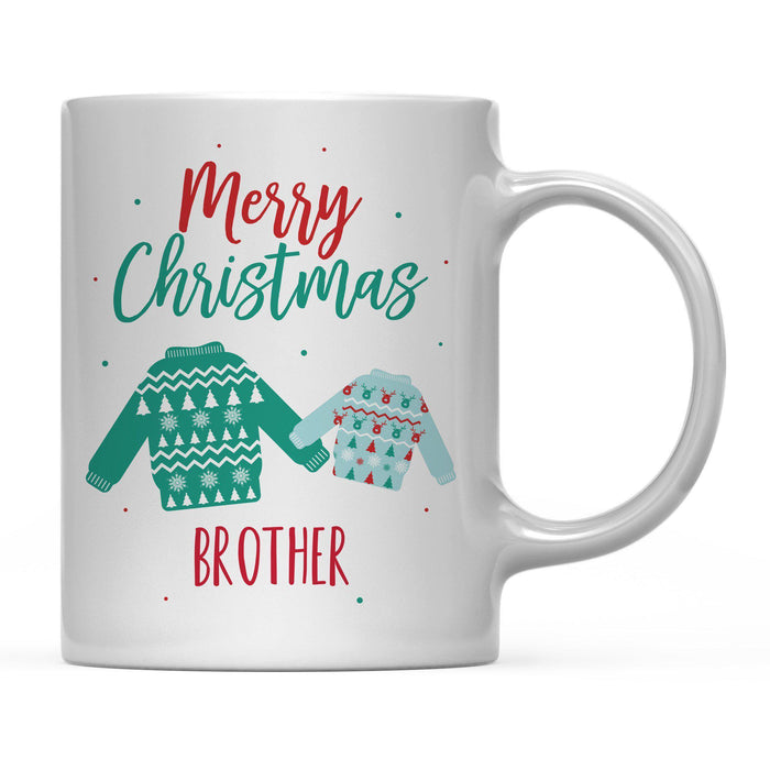 Andaz Press 11oz Family Fair Isle Ugly Sweater Coffee Mug-Set of 1-Andaz Press-Brother Merry Christmas-