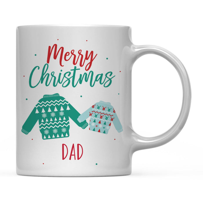Andaz Press 11oz Family Fair Isle Ugly Sweater Coffee Mug-Set of 1-Andaz Press-Dad Merry Christmas-