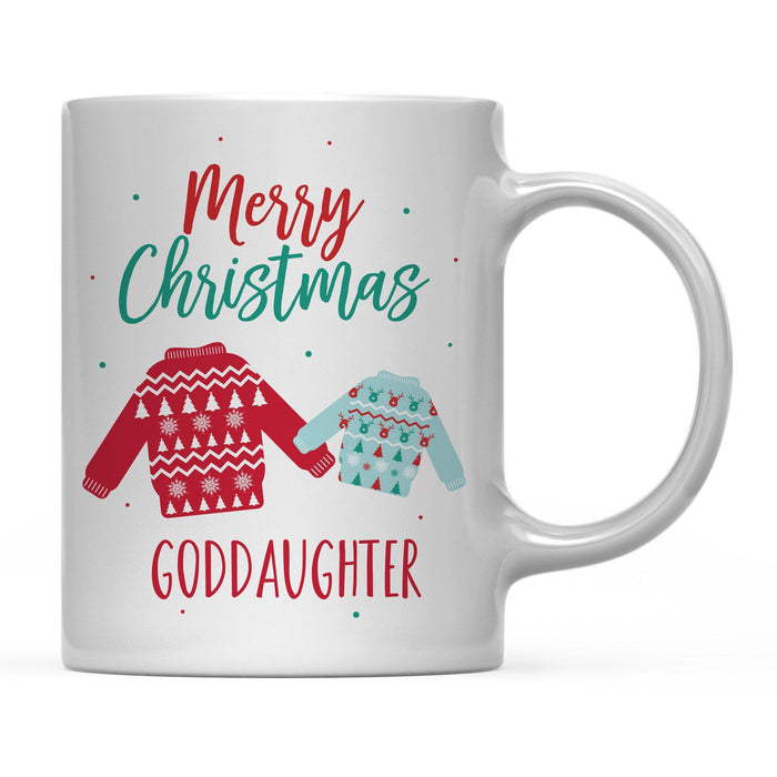 Andaz Press 11oz Family Fair Isle Ugly Sweater Coffee Mug-Set of 1-Andaz Press-Goddaughter Merry Christmas-