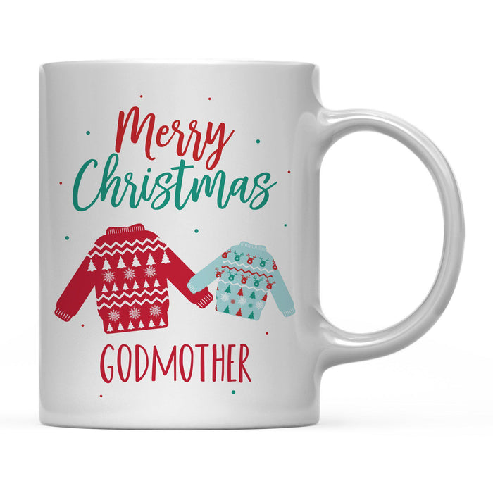 Andaz Press 11oz Family Fair Isle Ugly Sweater Coffee Mug-Set of 1-Andaz Press-Godmother Merry Christmas-