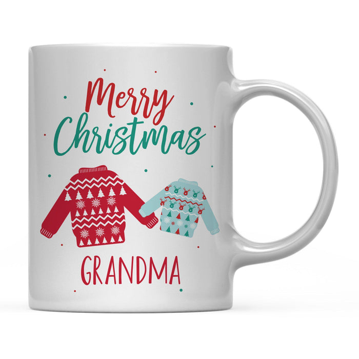 Andaz Press 11oz Family Fair Isle Ugly Sweater Coffee Mug-Set of 1-Andaz Press-Grandma Merry Christmas-