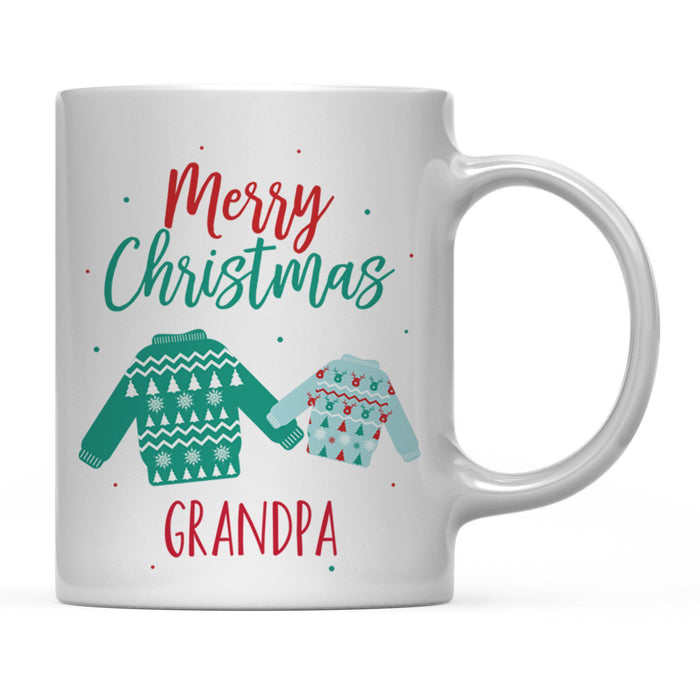 Andaz Press 11oz Family Fair Isle Ugly Sweater Coffee Mug-Set of 1-Andaz Press-Grandpa Merry Christmas-