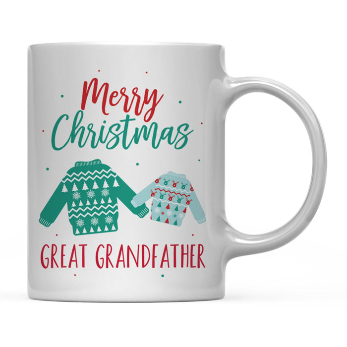 Andaz Press 11oz Family Fair Isle Ugly Sweater Coffee Mug-Set of 1-Andaz Press-Great Grandfather Merry Christmas-