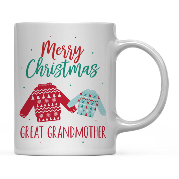Andaz Press 11oz Family Fair Isle Ugly Sweater Coffee Mug-Set of 1-Andaz Press-Great Grandmother Merry Christmas-