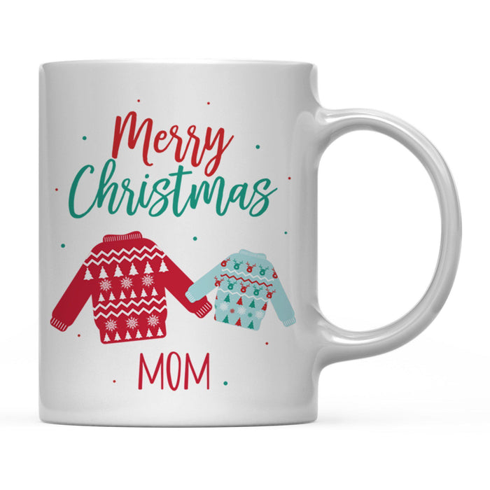 Andaz Press 11oz Family Fair Isle Ugly Sweater Coffee Mug-Set of 1-Andaz Press-Mom Merry Christmas-