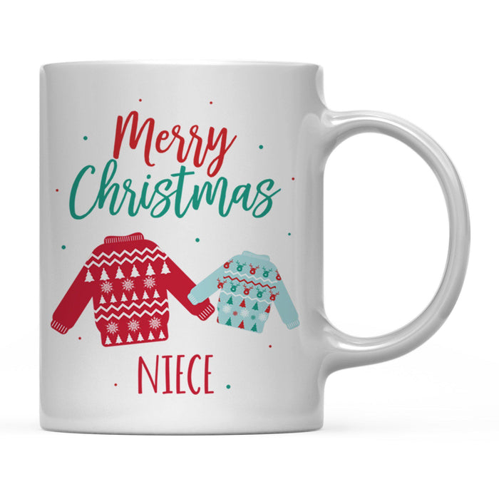 Andaz Press 11oz Family Fair Isle Ugly Sweater Coffee Mug-Set of 1-Andaz Press-Niece Merry Christmas-