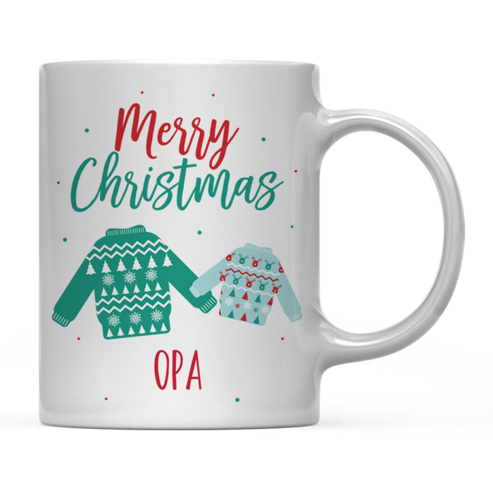 Andaz Press 11oz Family Fair Isle Ugly Sweater Coffee Mug-Set of 1-Andaz Press-Opa Merry Christmas-