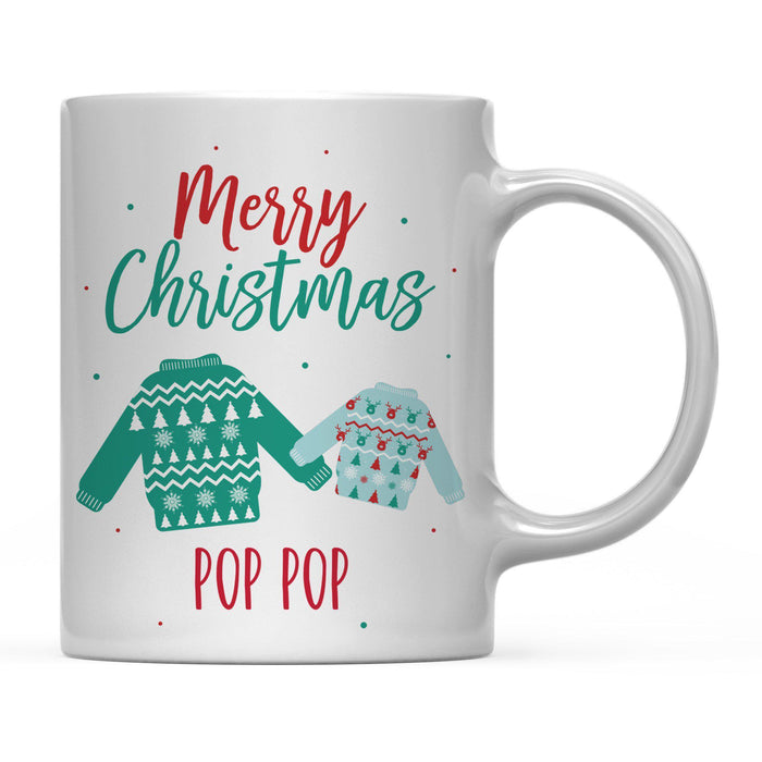 Andaz Press 11oz Family Fair Isle Ugly Sweater Coffee Mug-Set of 1-Andaz Press-Pop Pop Merry Christmas-