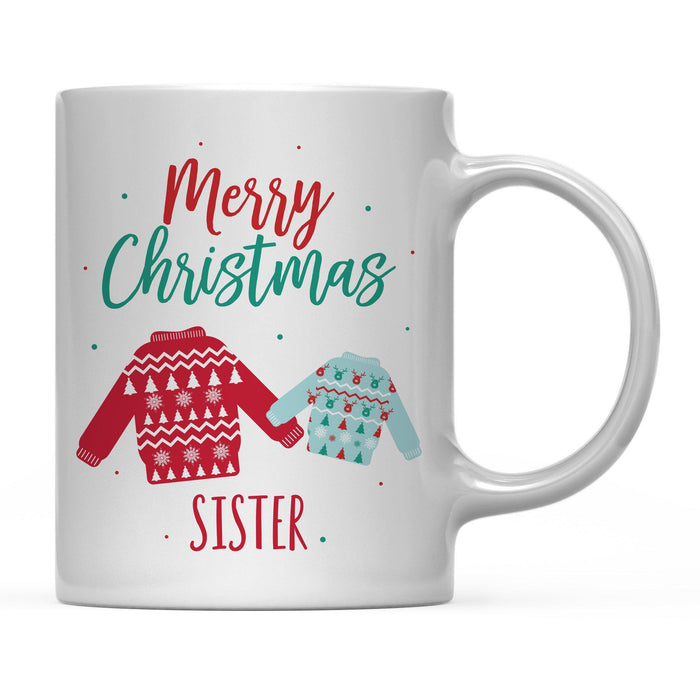 Andaz Press 11oz Family Fair Isle Ugly Sweater Coffee Mug-Set of 1-Andaz Press-Sister Merry Christmas-