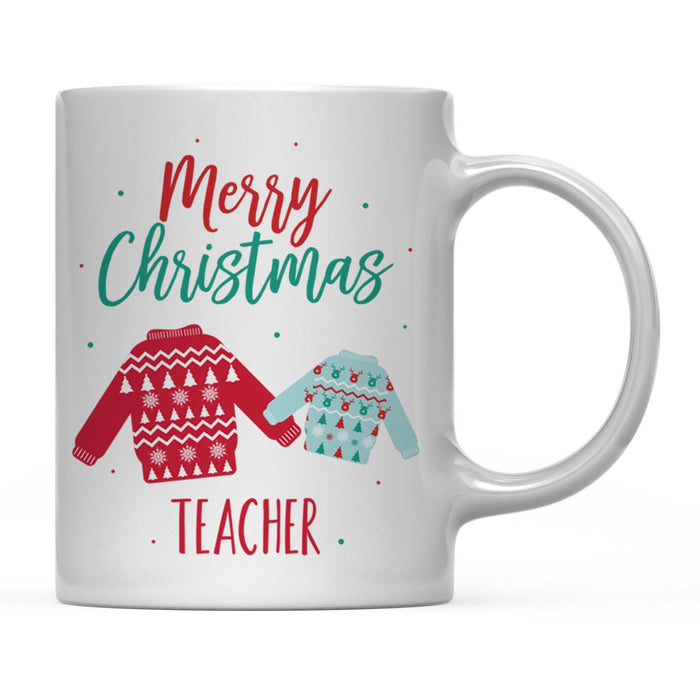 Andaz Press 11oz Family Fair Isle Ugly Sweater Coffee Mug-Set of 1-Andaz Press-Teacher Merry Christmas-