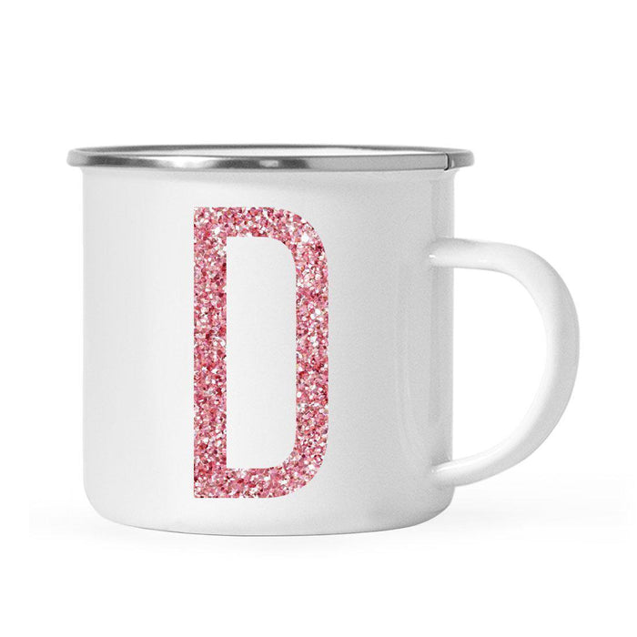 Andaz Press 11oz Faux Pink Glitter Monogram Campfire Coffee Mug-Set of 1-Andaz Press-D-