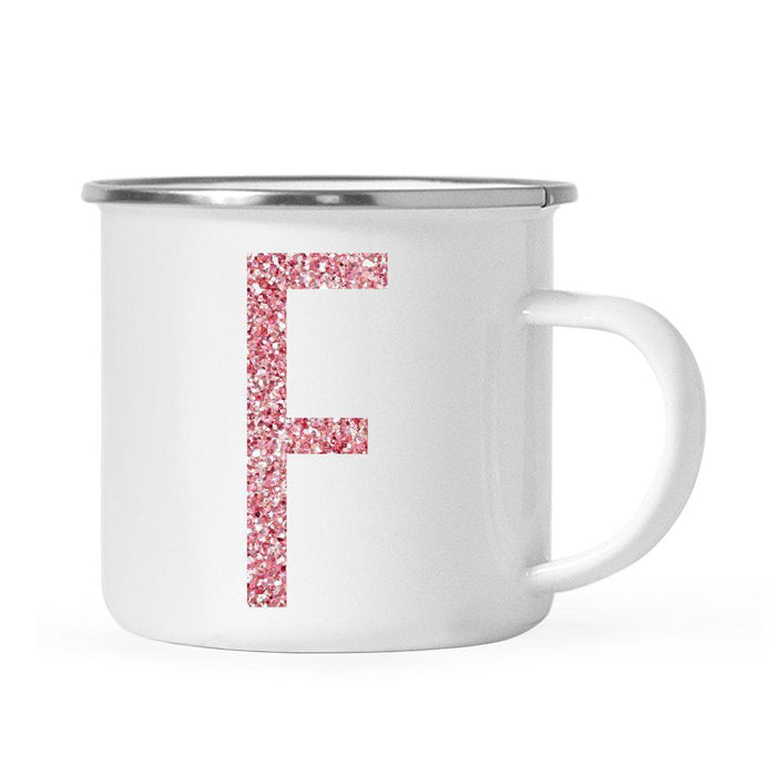 Andaz Press 11oz Faux Pink Glitter Monogram Campfire Coffee Mug-Set of 1-Andaz Press-F-
