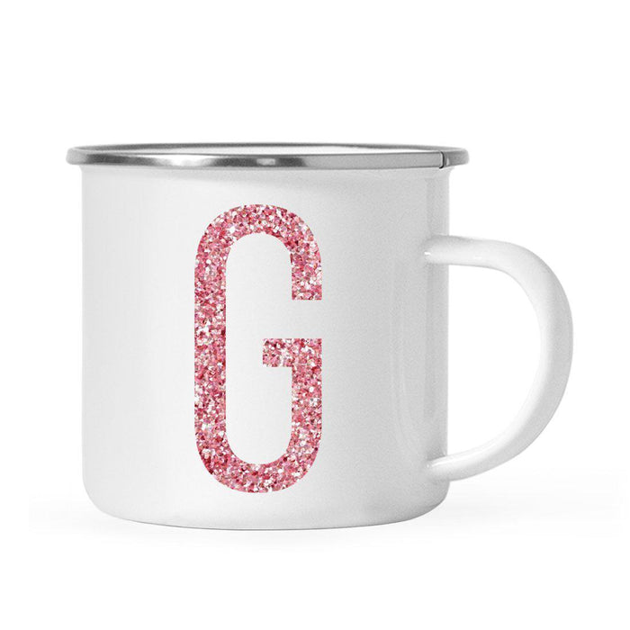 Andaz Press 11oz Faux Pink Glitter Monogram Campfire Coffee Mug-Set of 1-Andaz Press-G-