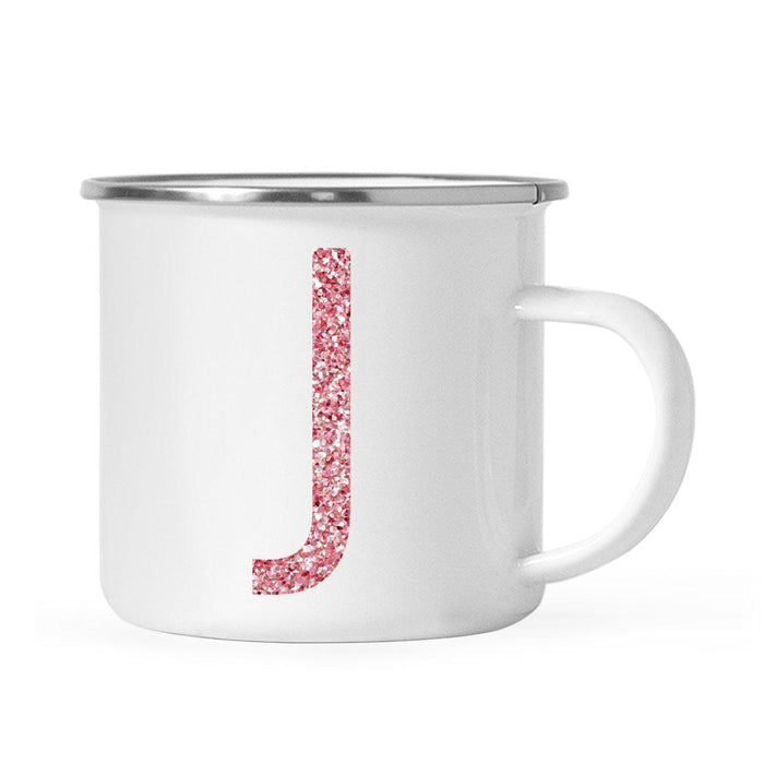 Andaz Press 11oz Faux Pink Glitter Monogram Campfire Coffee Mug-Set of 1-Andaz Press-J-