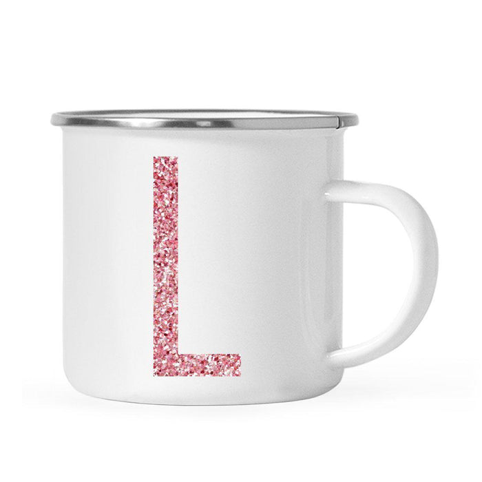 Andaz Press 11oz Faux Pink Glitter Monogram Campfire Coffee Mug-Set of 1-Andaz Press-L-