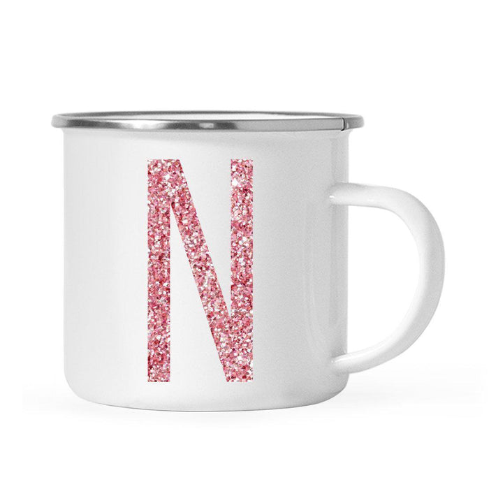 Andaz Press 11oz Faux Pink Glitter Monogram Campfire Coffee Mug-Set of 1-Andaz Press-N-