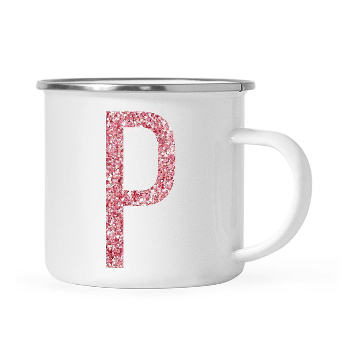 Andaz Press 11oz Faux Pink Glitter Monogram Campfire Coffee Mug-Set of 1-Andaz Press-P-