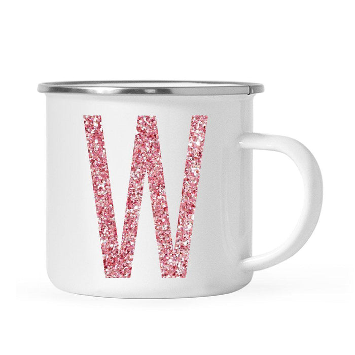Andaz Press 11oz Faux Pink Glitter Monogram Campfire Coffee Mug-Set of 1-Andaz Press-W-