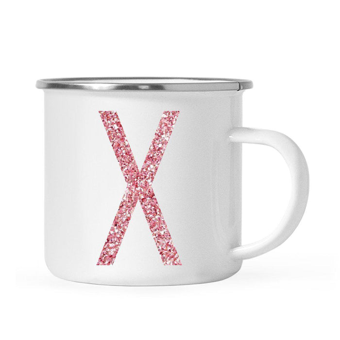 Andaz Press 11oz Faux Pink Glitter Monogram Campfire Coffee Mug-Set of 1-Andaz Press-X-
