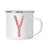Andaz Press 11oz Faux Pink Glitter Monogram Campfire Coffee Mug-Set of 1-Andaz Press-Y-