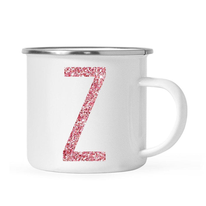 Andaz Press 11oz Faux Pink Glitter Monogram Campfire Coffee Mug-Set of 1-Andaz Press-Z-