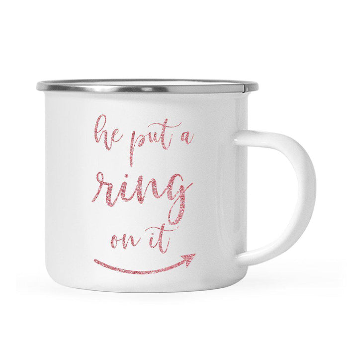 Andaz Press 11oz Faux Pink Glitter Wedding Campfire Coffee Mug-Set of 1-Andaz Press-Bride-