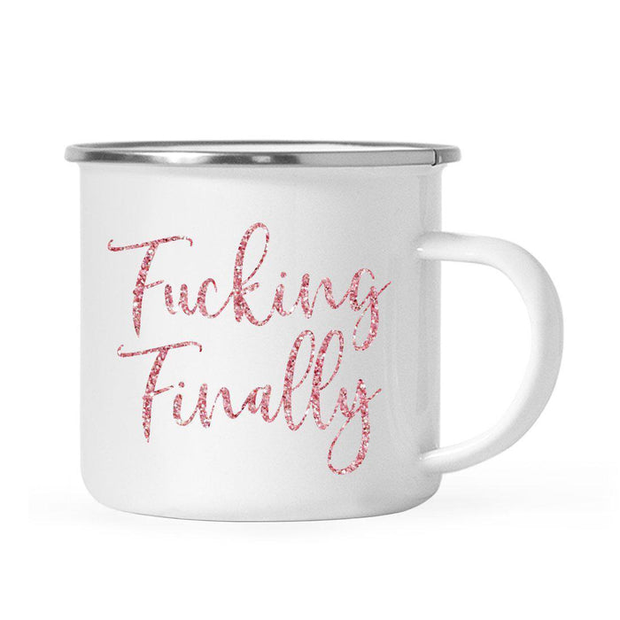 Andaz Press 11oz Faux Pink Glitter Wedding Campfire Coffee Mug-Set of 1-Andaz Press-Bride-