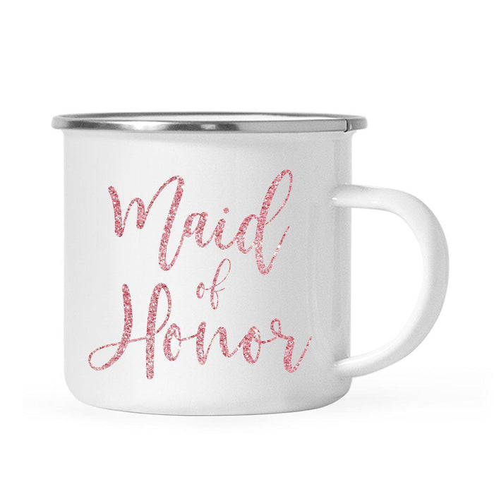 Andaz Press 11oz Faux Pink Glitter Wedding Campfire Coffee Mug-Set of 1-Andaz Press-Maid of Honor-