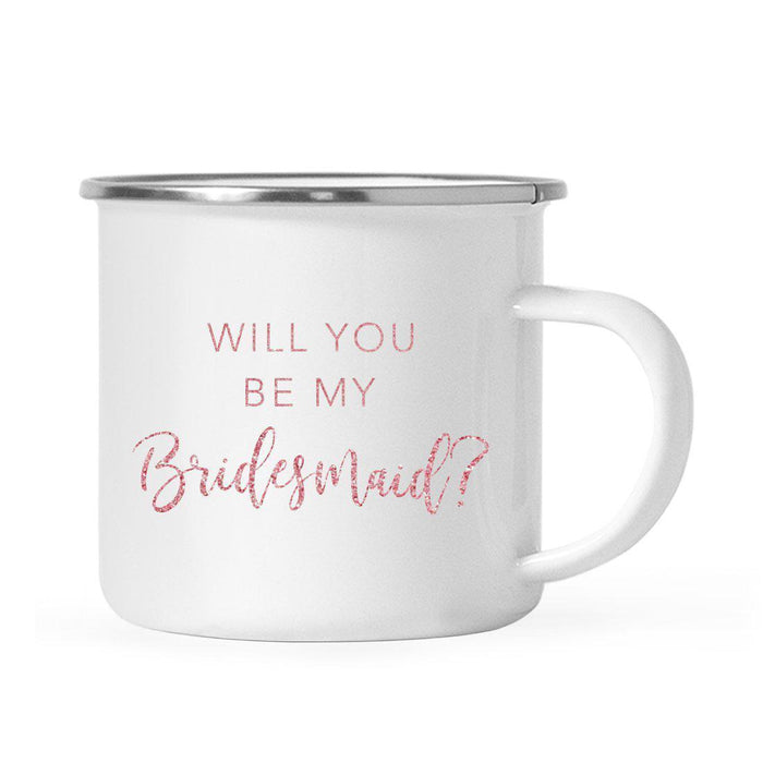 Andaz Press 11oz Faux Pink Glitter Wedding Campfire Coffee Mug-Set of 1-Andaz Press-Will You Be My Bridesmaid-