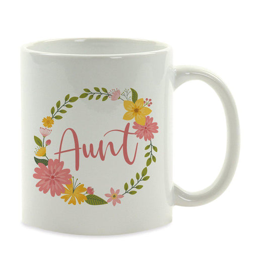 Andaz Press 11oz Floral Wreath Important Female Coffee Mug-Set of 1-Andaz Press-Aunt-