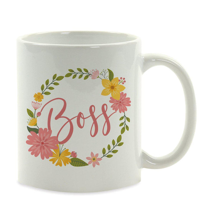Andaz Press 11oz Floral Wreath Important Female Coffee Mug-Set of 1-Andaz Press-Boss-