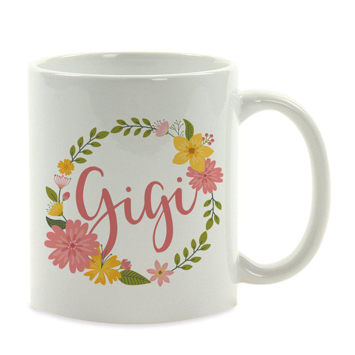 Andaz Press 11oz Floral Wreath Important Female Coffee Mug-Set of 1-Andaz Press-Grandma Gigi-