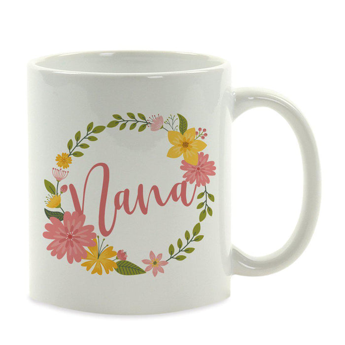 Andaz Press 11oz Floral Wreath Important Female Coffee Mug-Set of 1-Andaz Press-Grandma Nana-