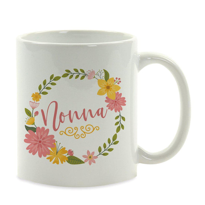 Andaz Press 11oz Floral Wreath Important Female Coffee Mug-Set of 1-Andaz Press-Grandma Nonna-