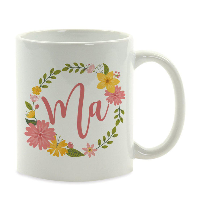 Andaz Press 11oz Floral Wreath Important Female Coffee Mug-Set of 1-Andaz Press-Ma-