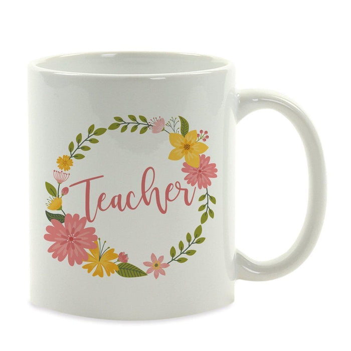 Andaz Press 11oz Floral Wreath Important Female Coffee Mug-Set of 1-Andaz Press-Teacher-