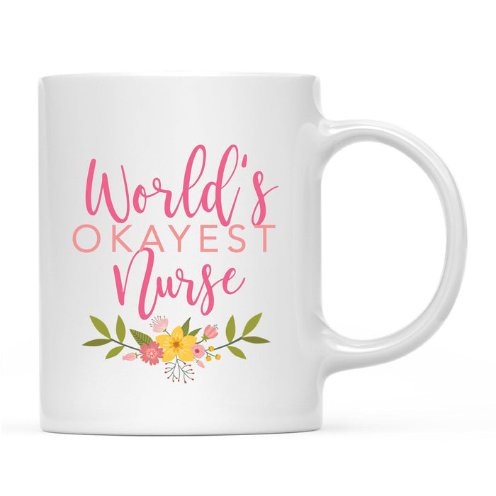 Andaz Press 11oz Floral Wreath World's Okayest Floral Coffee Mug-Set of 1-Andaz Press-Therapist-