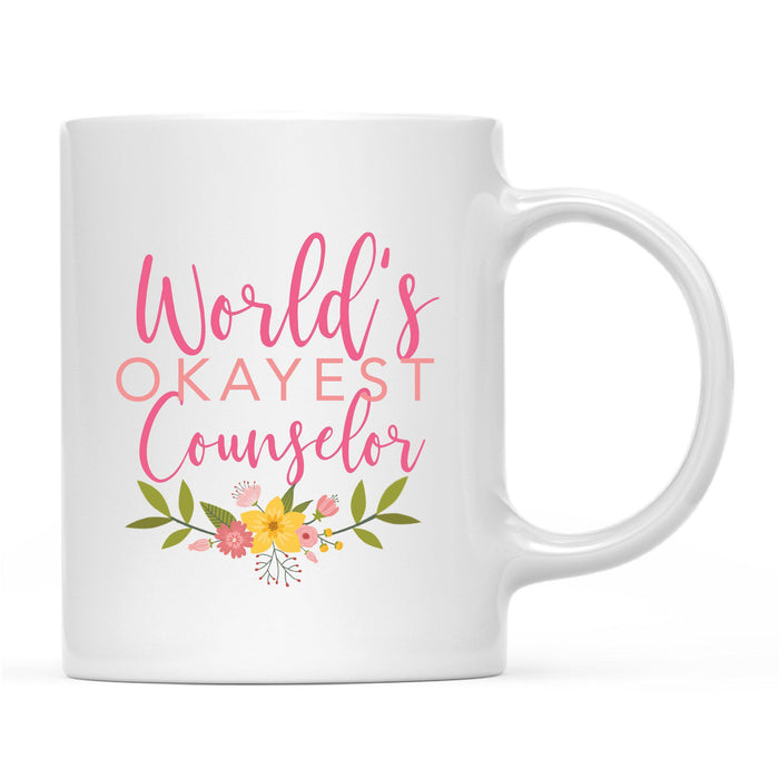 Andaz Press 11oz Floral Wreath World's Okayest Floral Coffee Mug-Set of 1-Andaz Press-Therapist-