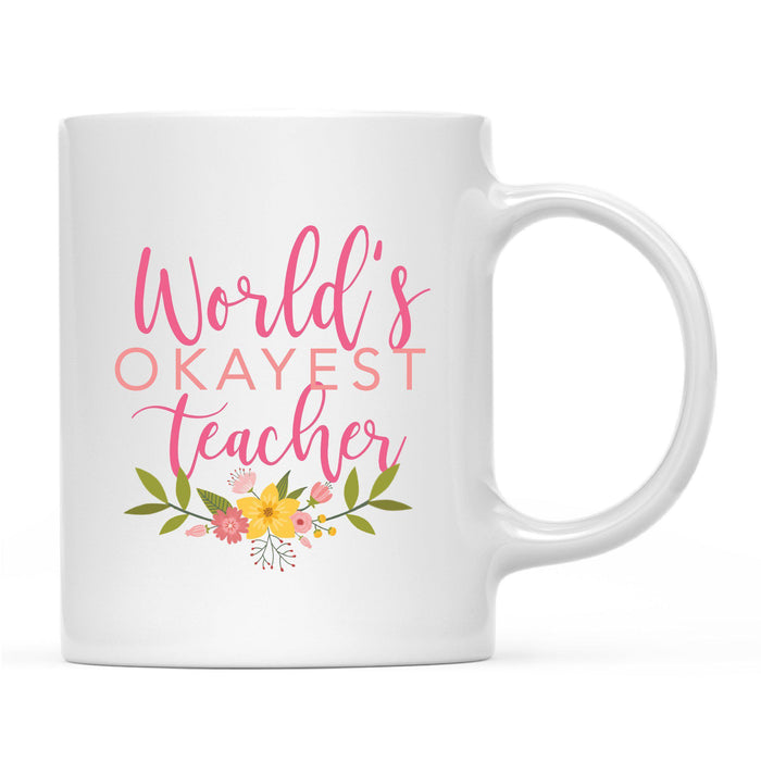 Andaz Press 11oz Floral Wreath World's Okayest Floral Coffee Mug-Set of 1-Andaz Press-Therapist-