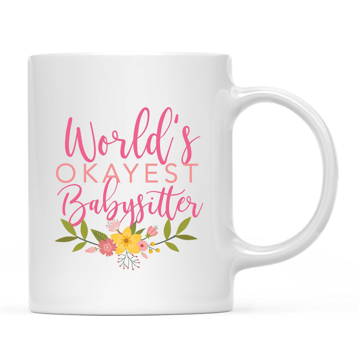 Andaz Press 11oz Floral Wreath World's Okayest Floral Coffee Mug-Set of 1-Andaz Press-Babysitter-