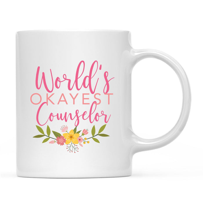 Andaz Press 11oz Floral Wreath World's Okayest Floral Coffee Mug-Set of 1-Andaz Press-Counselor-