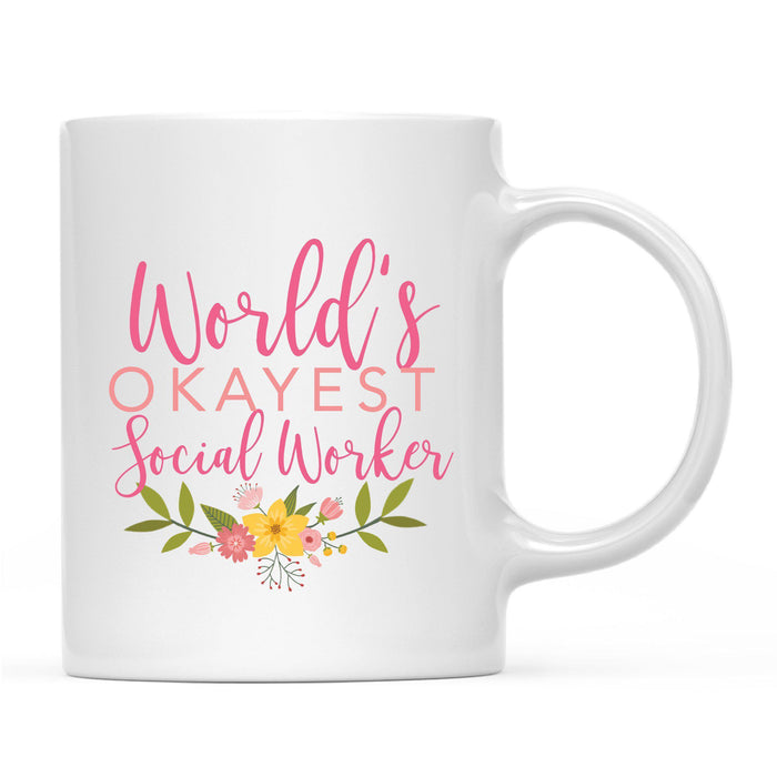 Andaz Press 11oz Floral Wreath World's Okayest Floral Coffee Mug-Set of 1-Andaz Press-Social Worker-