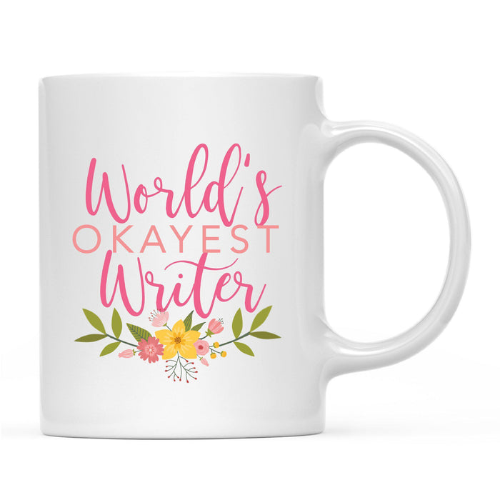 Andaz Press 11oz Floral Wreath World's Okayest Floral Coffee Mug-Set of 1-Andaz Press-Writer-