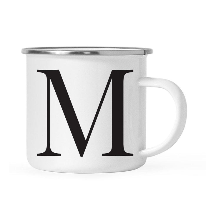 Andaz Press 11oz Formal Black Monogram Campfire Coffee Mug-Set of 1-Andaz Press-A-
