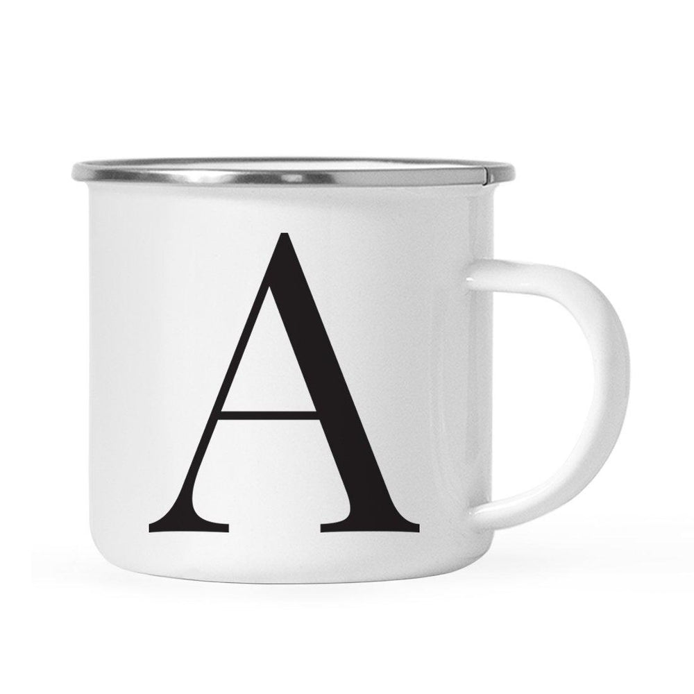 Andaz Press 11oz Formal Black Monogram Campfire Coffee Mug-Set of 1-Andaz Press-A-