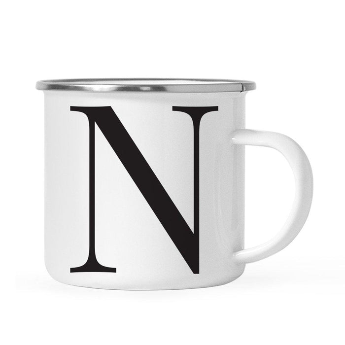 Andaz Press 11oz Formal Black Monogram Campfire Coffee Mug-Set of 1-Andaz Press-N-