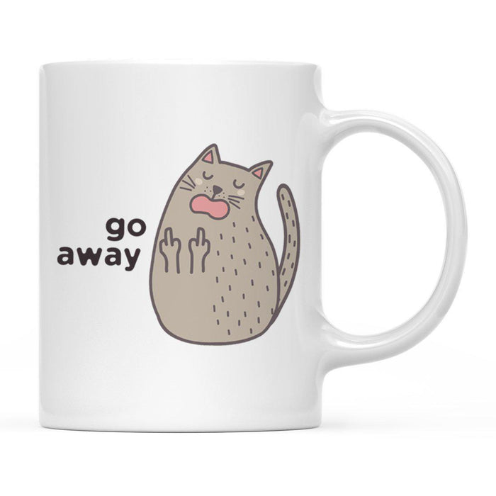 Andaz Press 11oz Funny Rude Cat Graphic Coffee Mug-Set of 1-Andaz Press-Go Away-